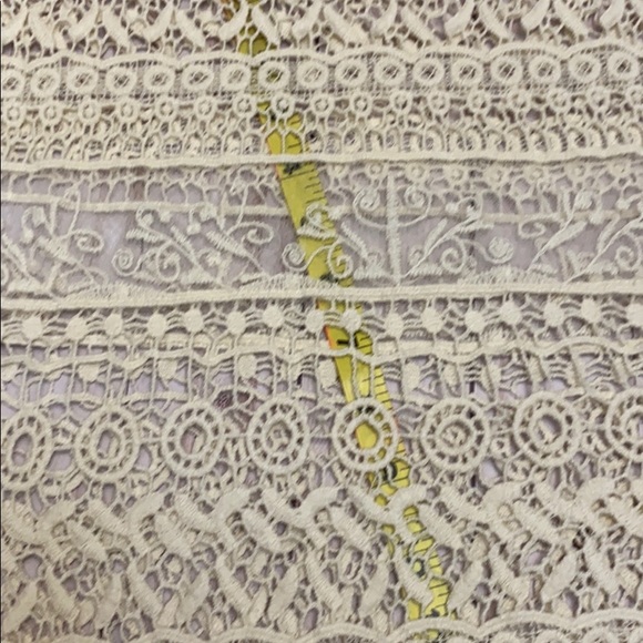 Cream Crochet Open Knit Sheer Blouse - Picture 14 of 14
